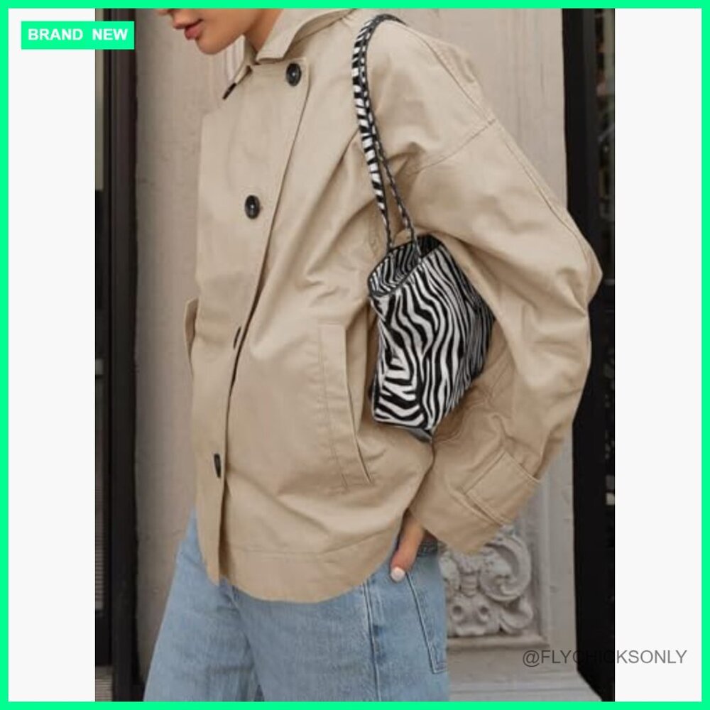 Oversized Trench Coat Single Breasted Lapel Polyester Casual Outerwear - Picture 3 of 7